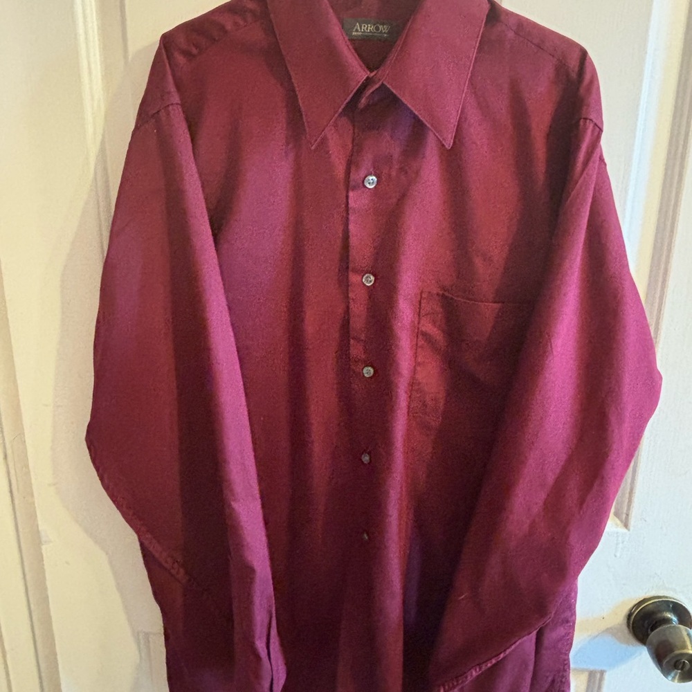 Men’s Arrow Burgundy Dress Shirts Elegant Formal Wear